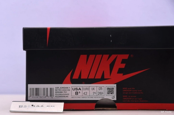 1 Jordan Black OG High Air 555088-701 Pollen Retro 0201